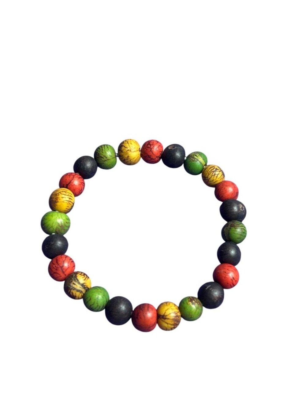 Multicolor Seed Pod Beaded Stretchy Bracelet 6.5 inches Unstretched